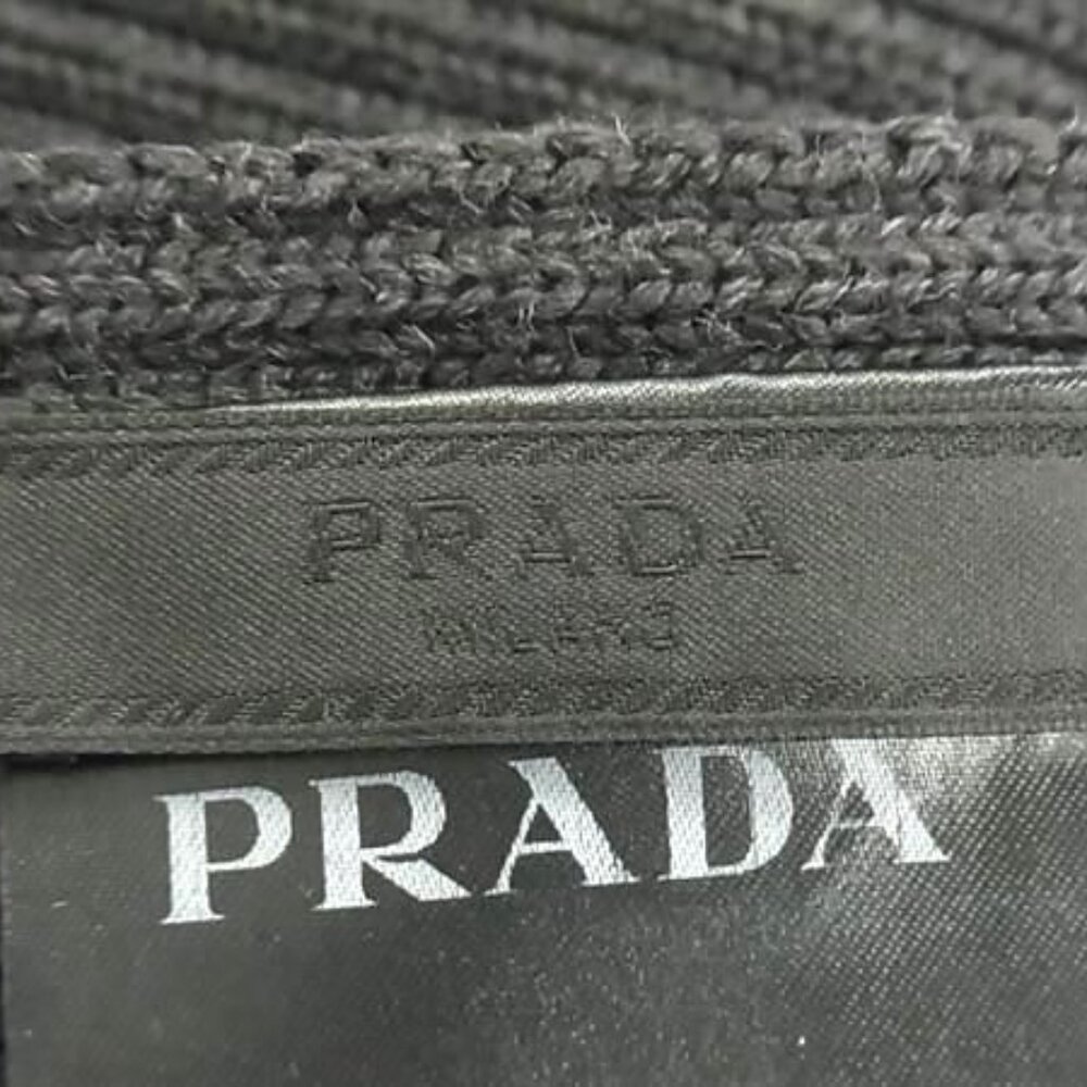 Prada 100% Wool Scarf Dark Gray Az5307 - Picture 4 of 6